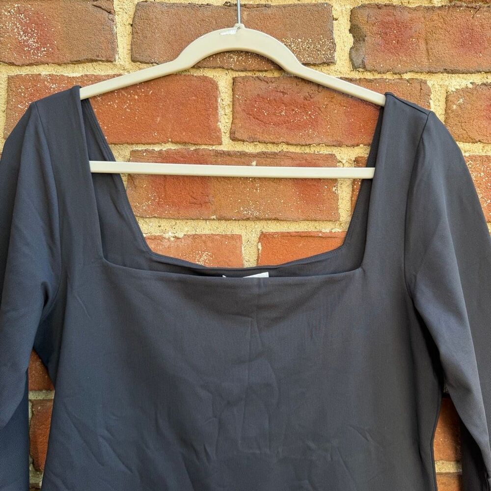 Aritzia Original Contour Square neck Hip Long Sleeve Top Black XS NEW - Picture 8 of 12